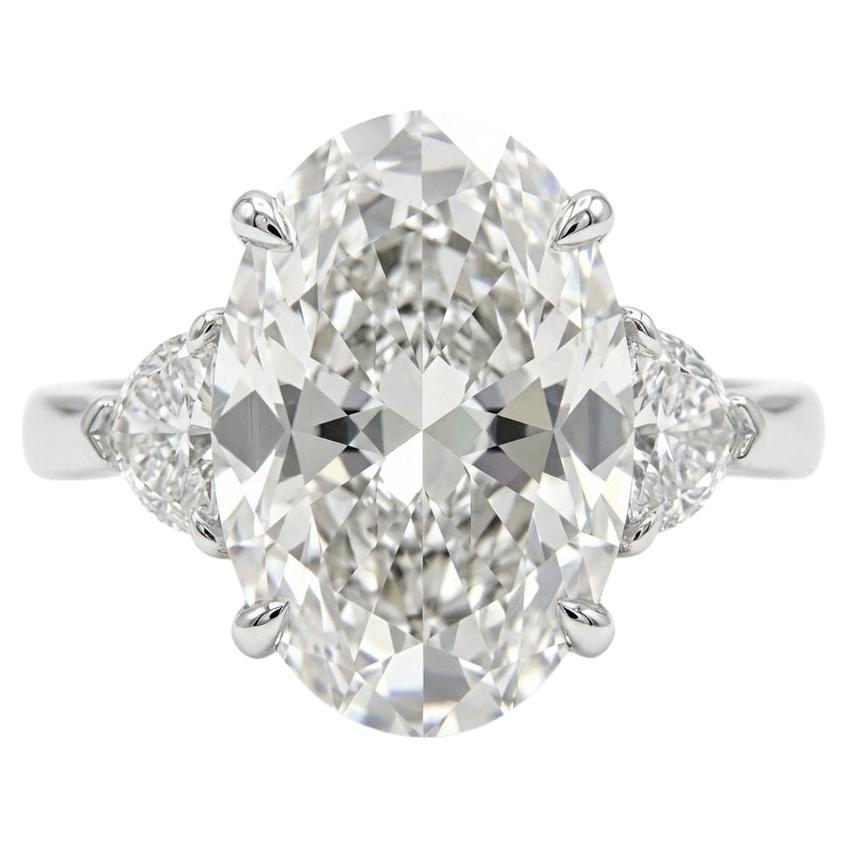 EXCEPTIONAL GIA Certified 7 Carat Oval Diamond Platinum Ring