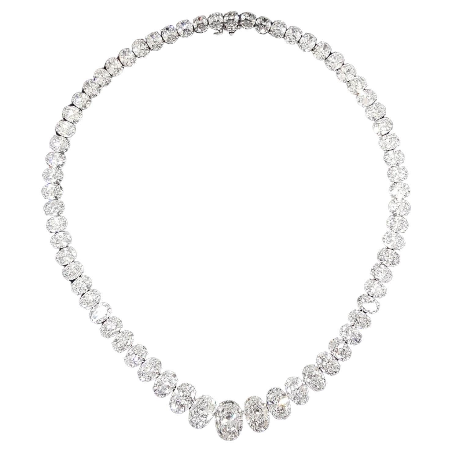 EXCEPTIONAL GIA Certified 85 Carat Flawless Clarity D Color Diamond Necklace For Sale