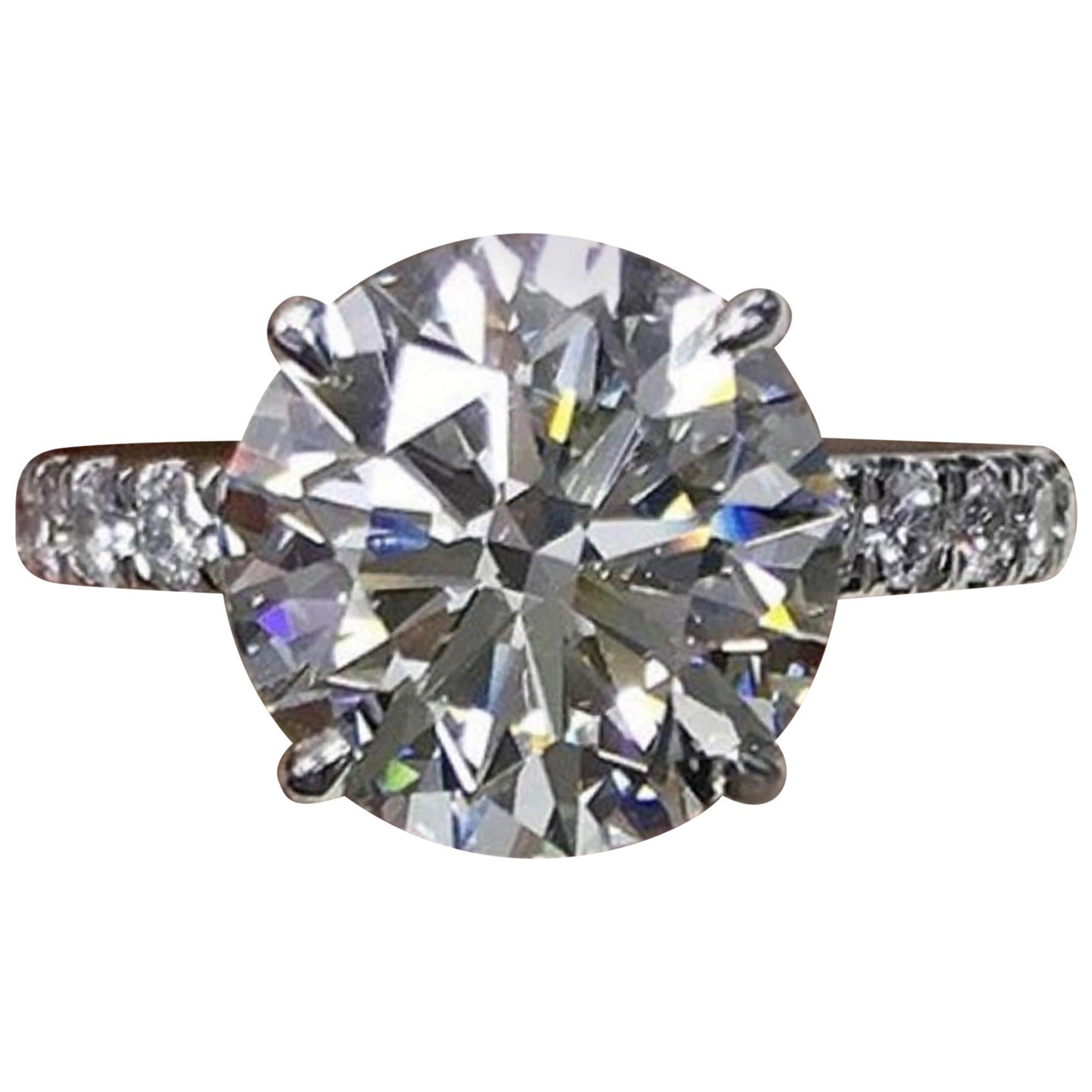 GIA Certified 6.15 Carat Round Brilliant Cut Diamond Ring