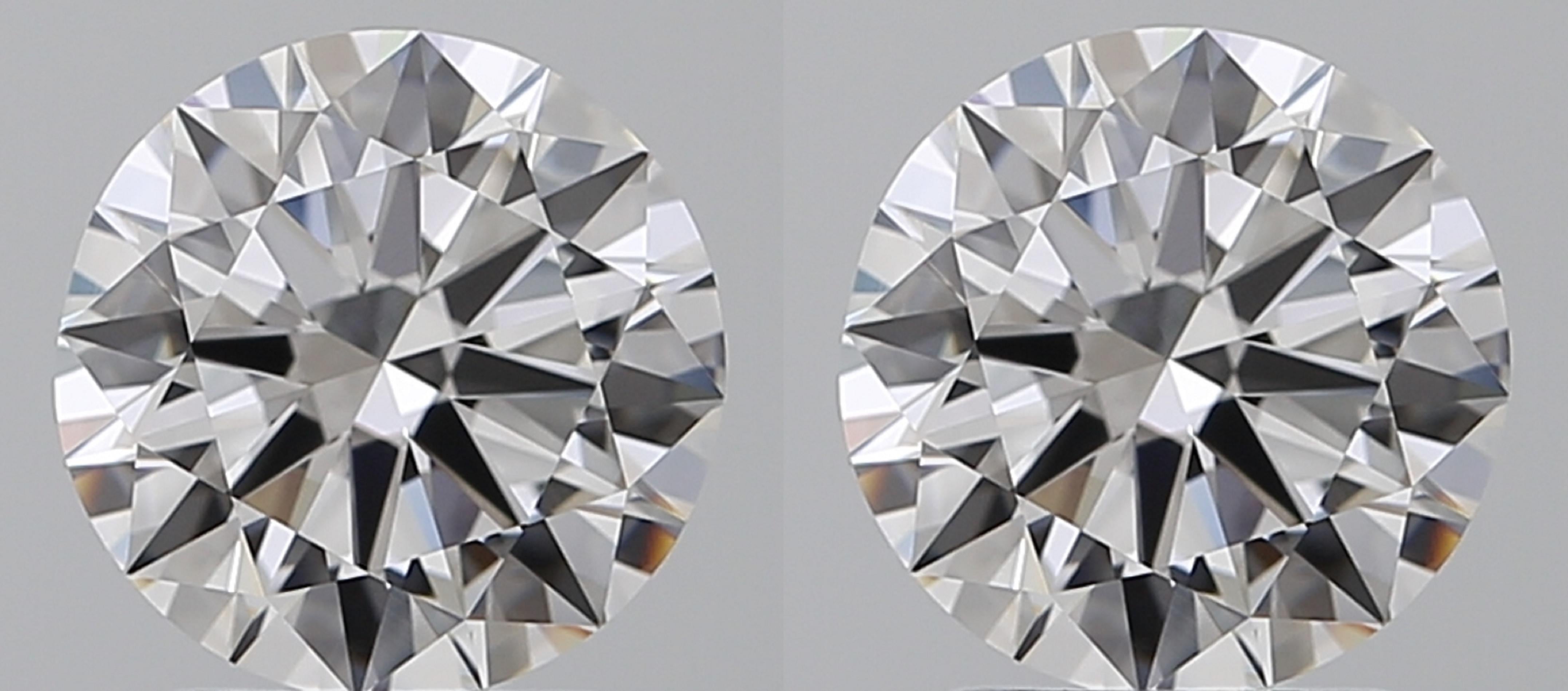 EXCEPTIONAL GIA Certified D VVS1 Clarity Round Brilliant Cut Diamond Studs