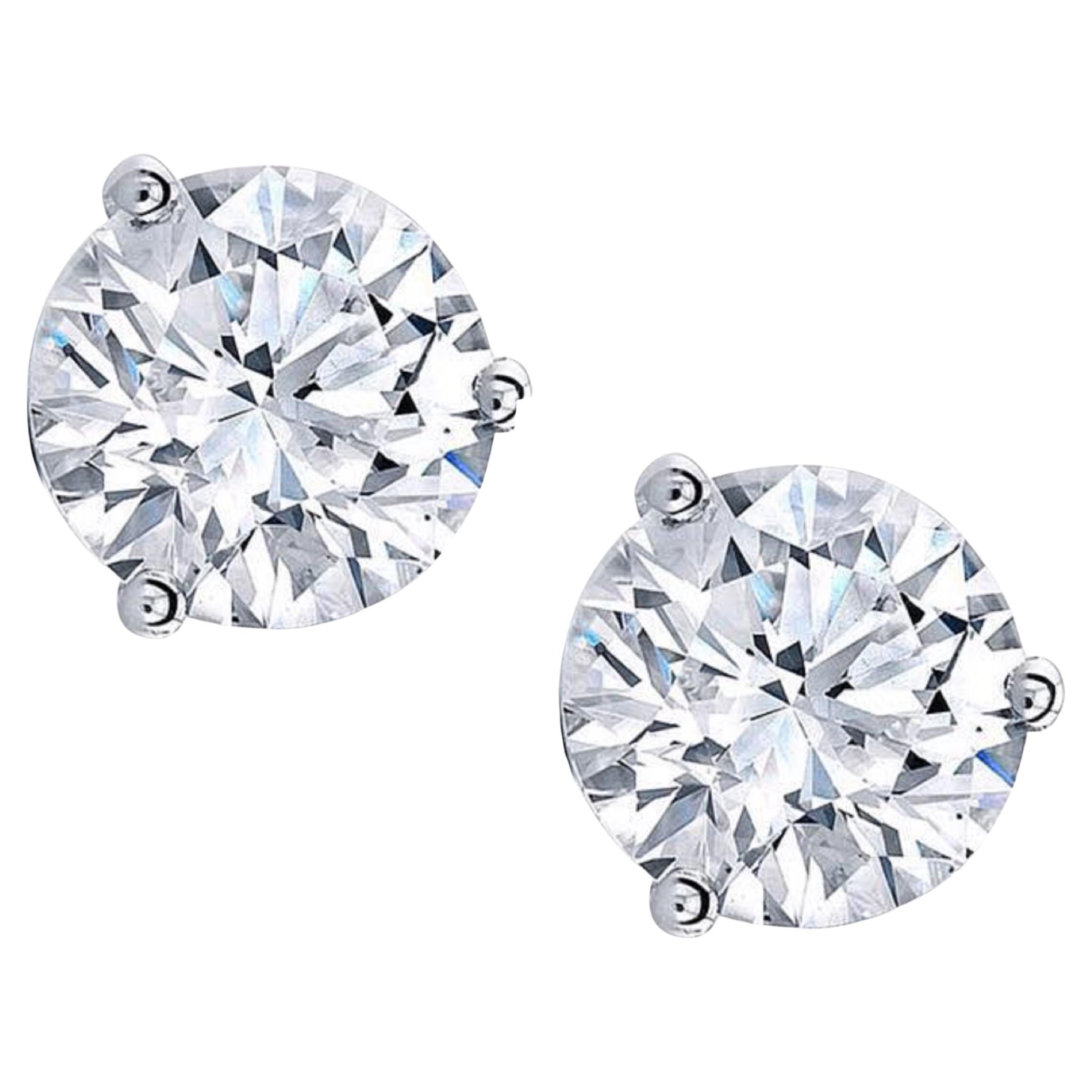 Exceptional GIA Certified D VVS1 Clarity Round Brilliant Cut Diamond Studs For Sale