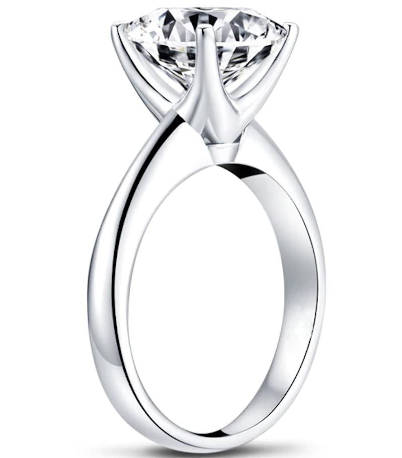 Modern GIA Certified 3.20 Carat Round Brilliant Cut Diamond Ring 