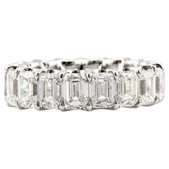 Exceptionnel bracelet en or blanc 18 carats GIA D-F IF-VVS2 9,01 carats diamant taille émeraude 6,5