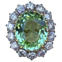 Exceptional GIA Paraiba Tourmaline Large Diamond Halo Ring in 18k Platinum