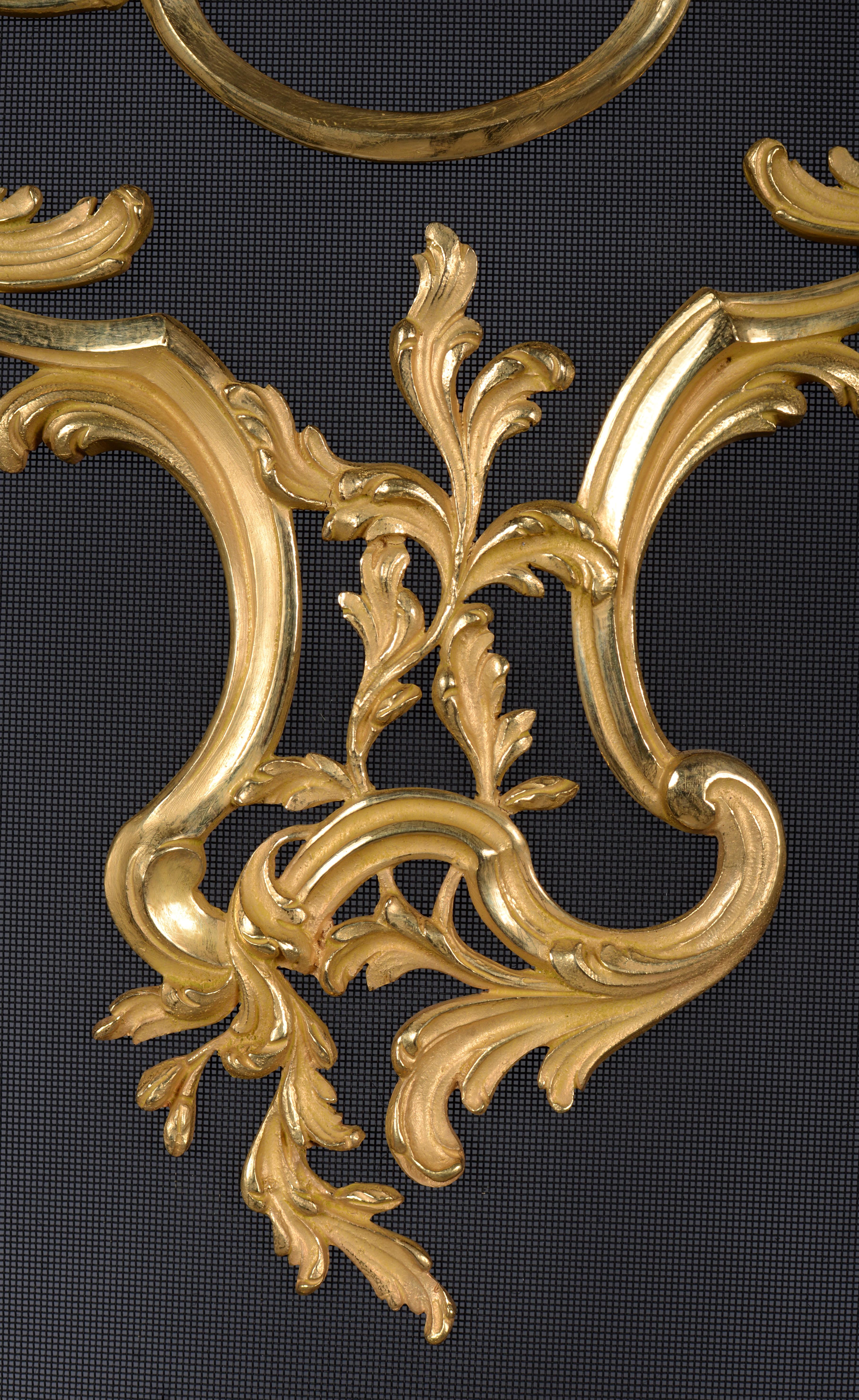 Louis XV Exceptional Gilded Bronze Firescreen, Period 1880 For Sale