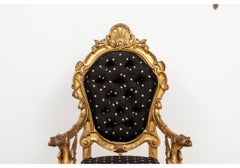 Exceptional Gilded Ornate Salon Armchair