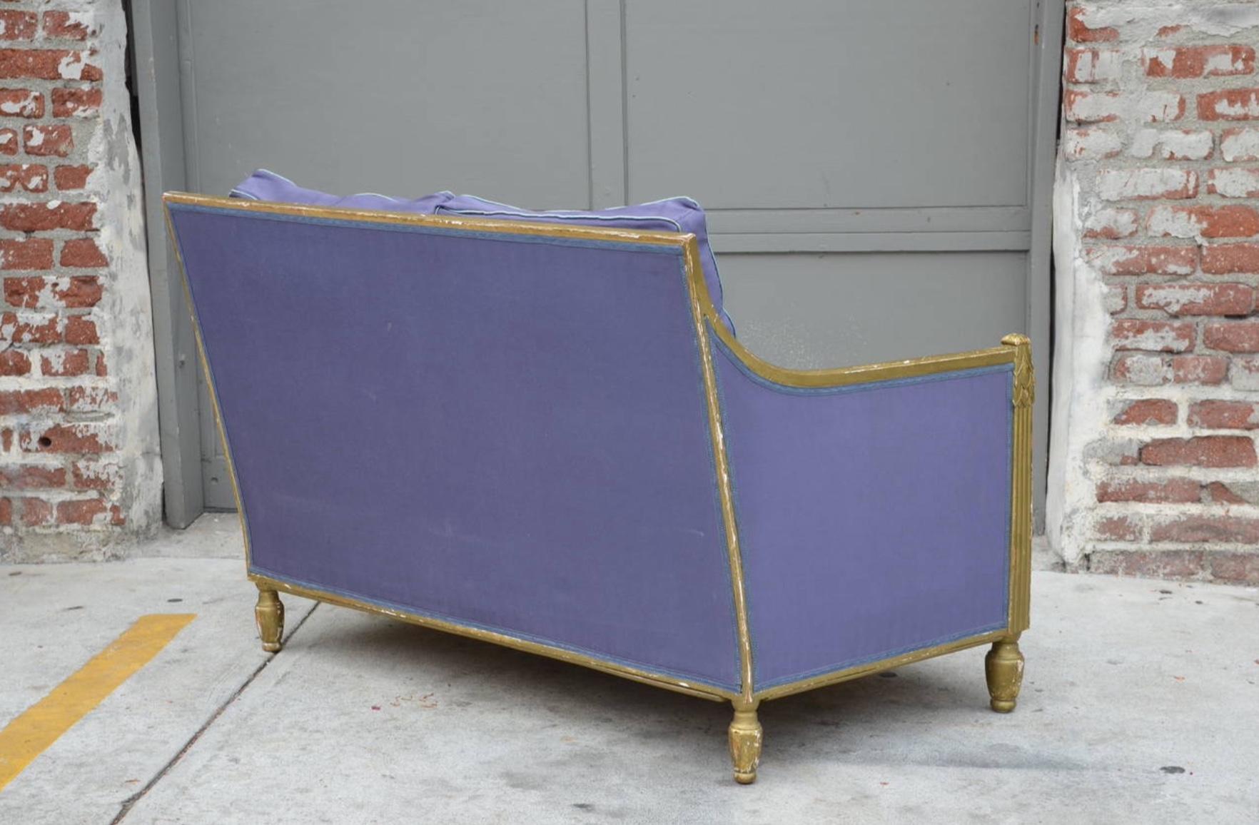 Exceptional Gilt Art Deco Settee by Paul Follot In Good Condition In Los Angeles, CA