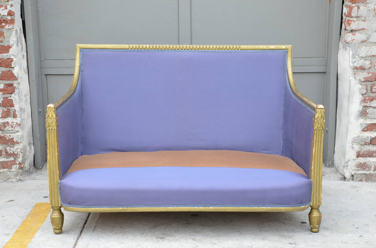 Early 20th Century Exceptional Gilt Art Deco Settee by Paul Follot