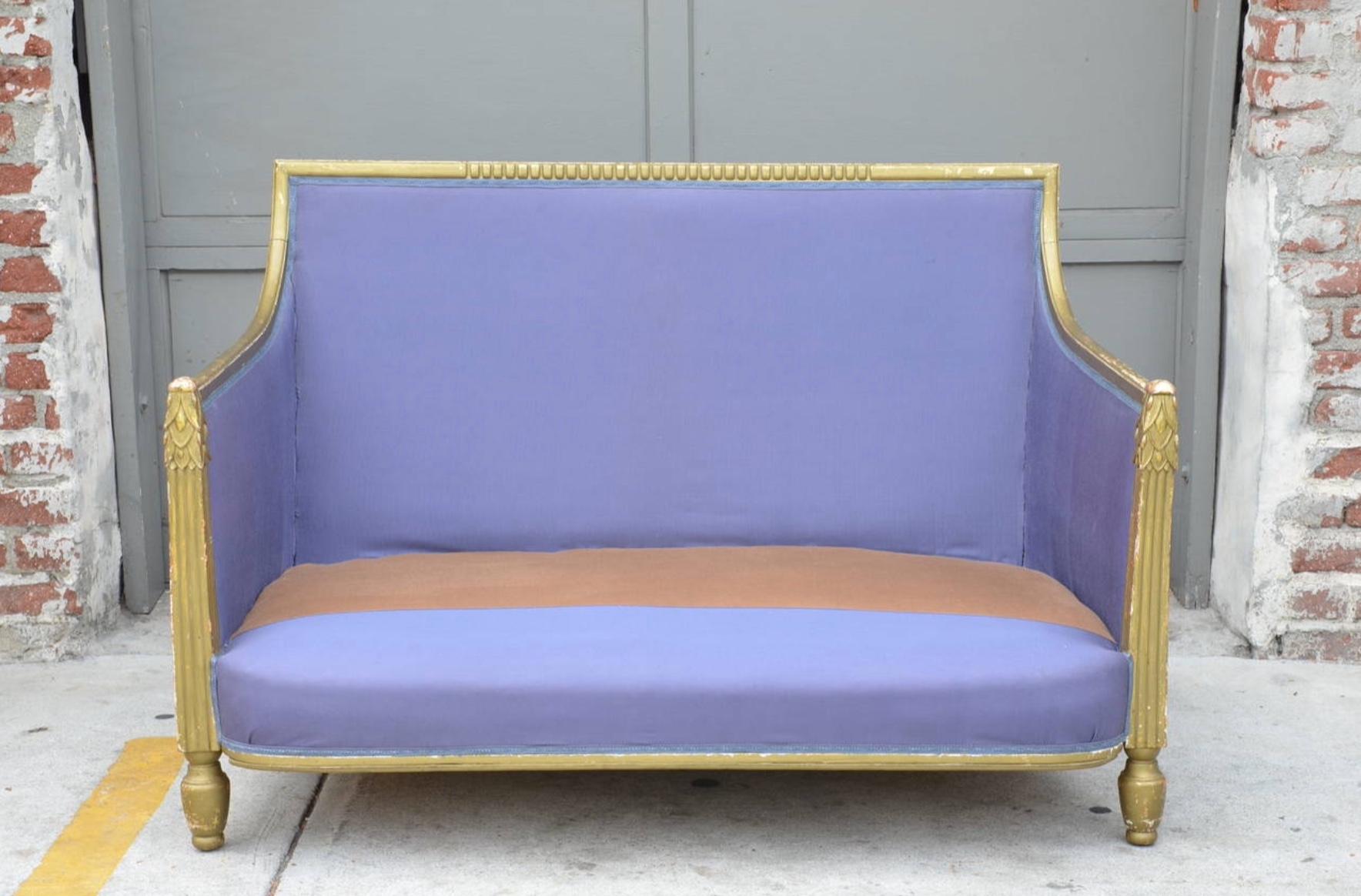 Early 20th Century Exceptional Gilt Art Deco Settee by Paul Follot