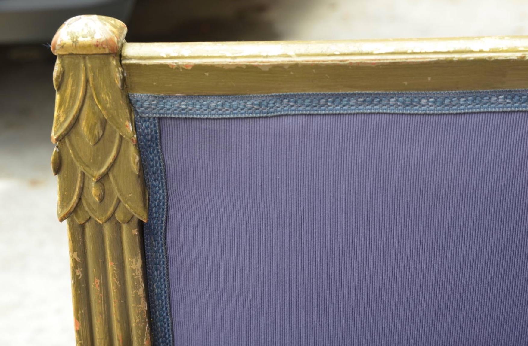 Upholstery Exceptional Gilt Art Deco Settee by Paul Follot