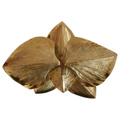 Exceptional Gilt Bronze Sconce Orchid by Chrystiane Charles for Charles Paris
