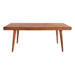 Exceptional Gio Ponti Rectangular Dining Table in Fluted Walnut, Italy, 1940s