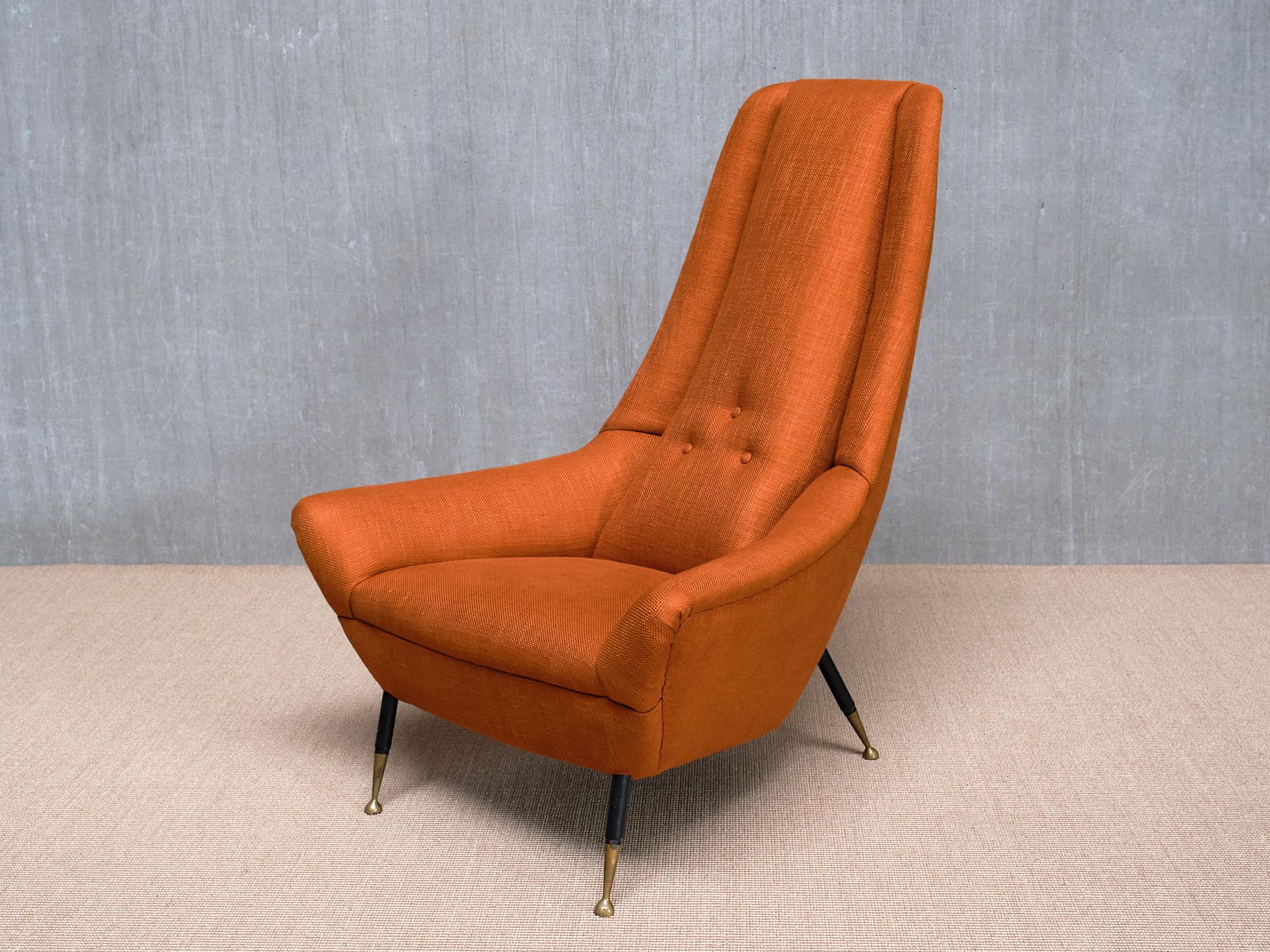 Exceptionnel fauteuil à haut dossier Giuseppe Amedeo Gori, Lenzi, Italie, années 1950 en vente 7