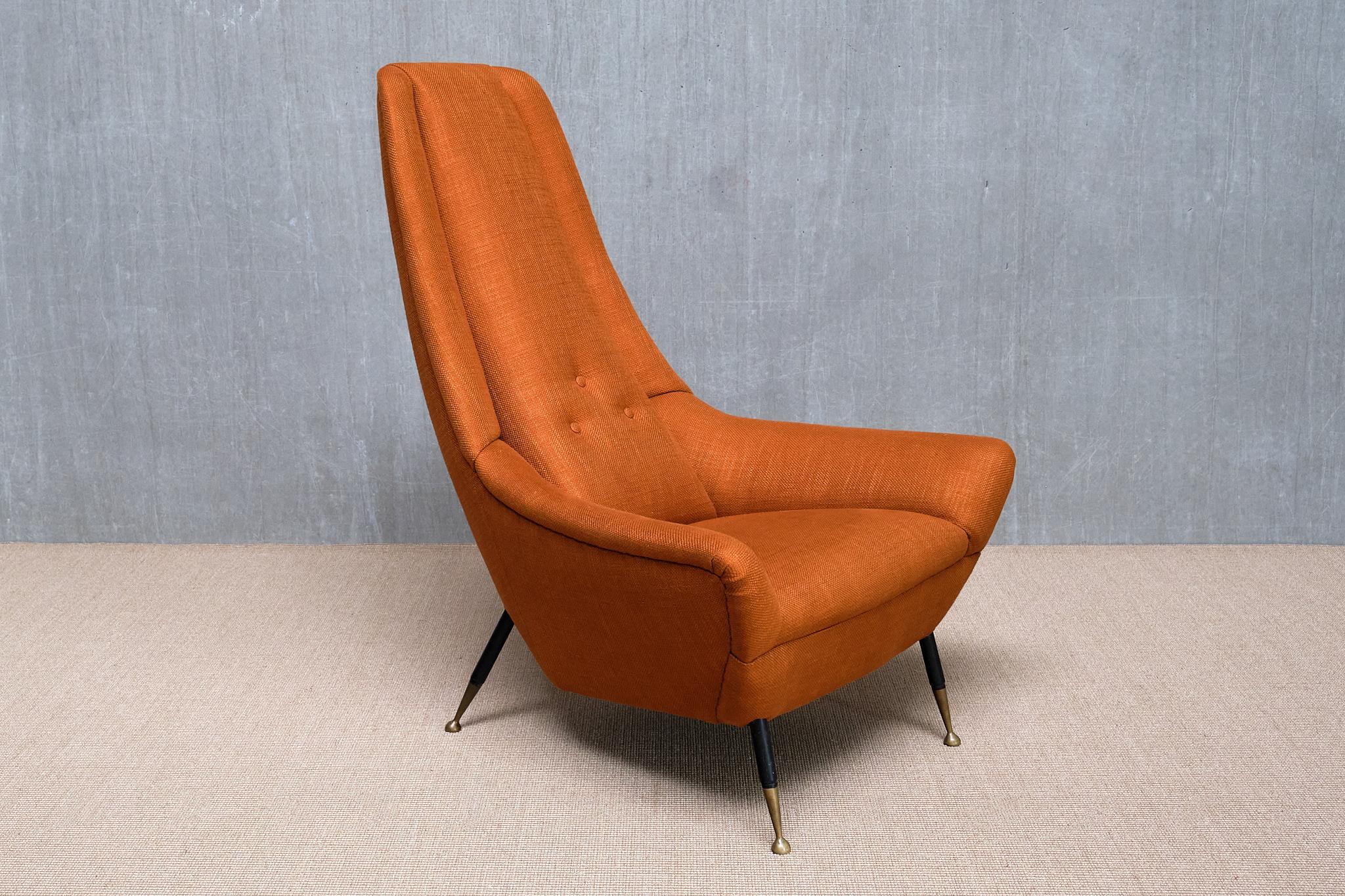 italien Exceptionnel fauteuil à haut dossier Giuseppe Amedeo Gori, Lenzi, Italie, années 1950 en vente