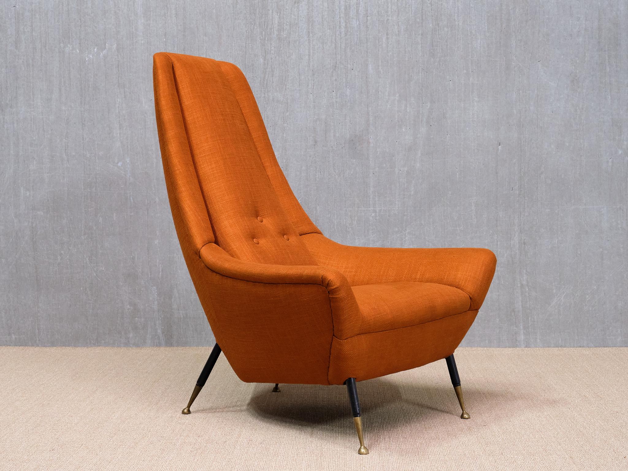 Milieu du XXe siècle Exceptionnel fauteuil à haut dossier Giuseppe Amedeo Gori, Lenzi, Italie, années 1950 en vente