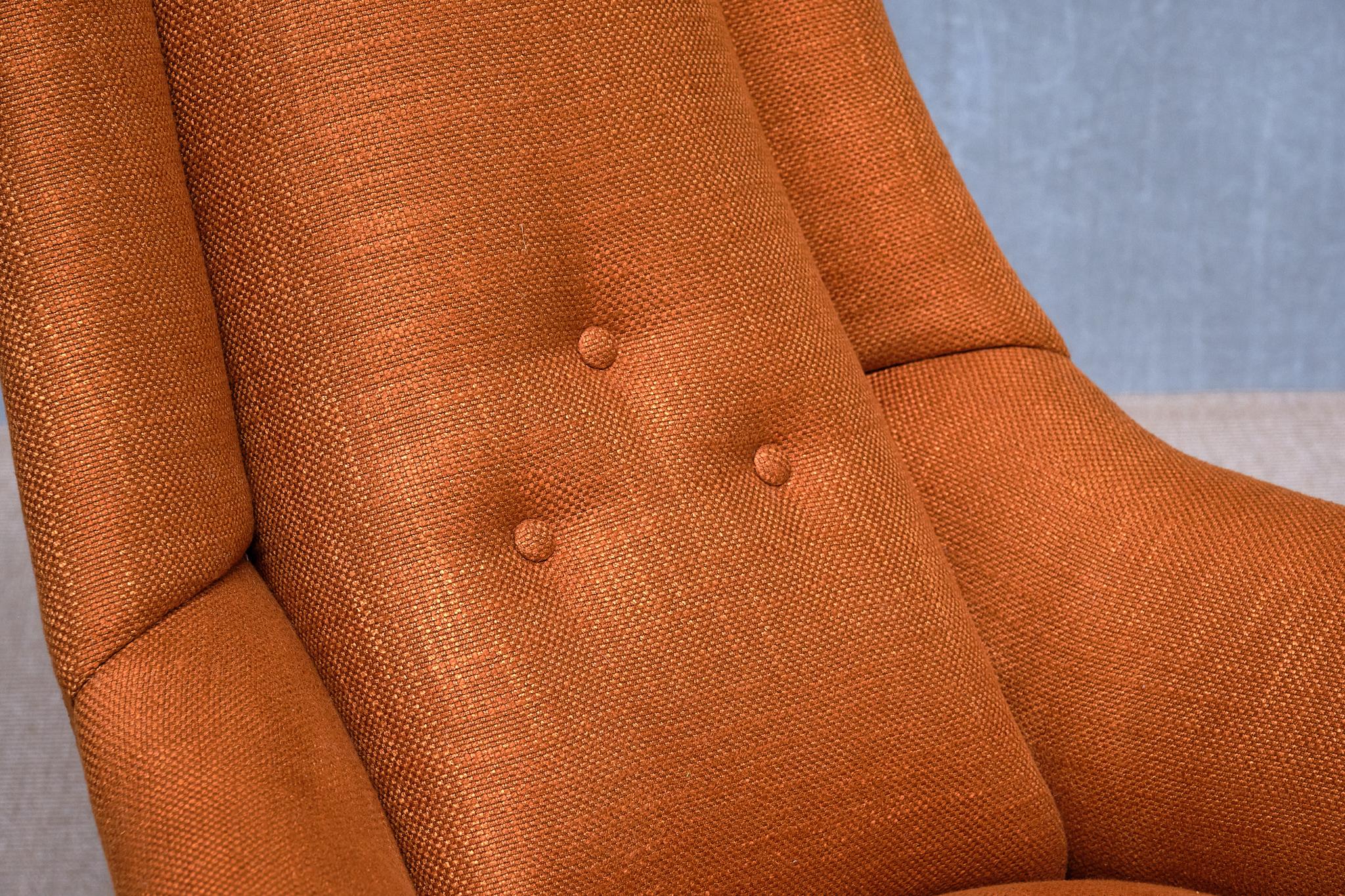 Métal Exceptionnel fauteuil à haut dossier Giuseppe Amedeo Gori, Lenzi, Italie, années 1950 en vente