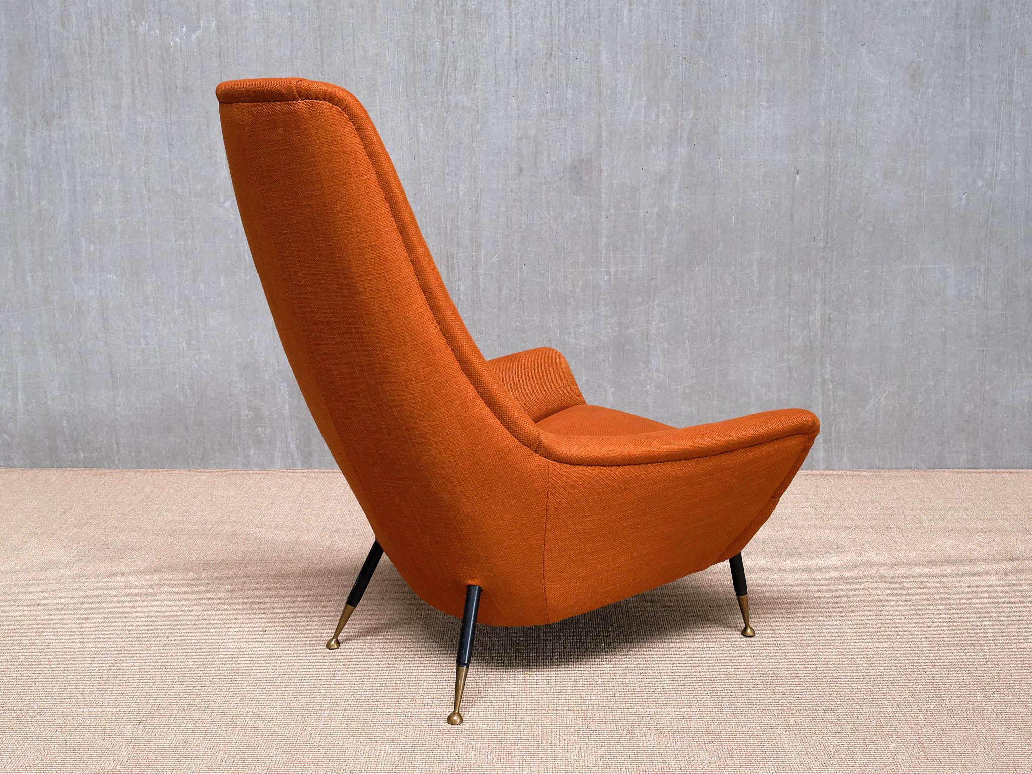 Exceptionnel fauteuil à haut dossier Giuseppe Amedeo Gori, Lenzi, Italie, années 1950 en vente 1