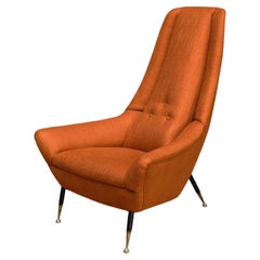 Excepcional sillón de respaldo alto Giuseppe Amedeo Gori, Lenzi, Italia, años 50