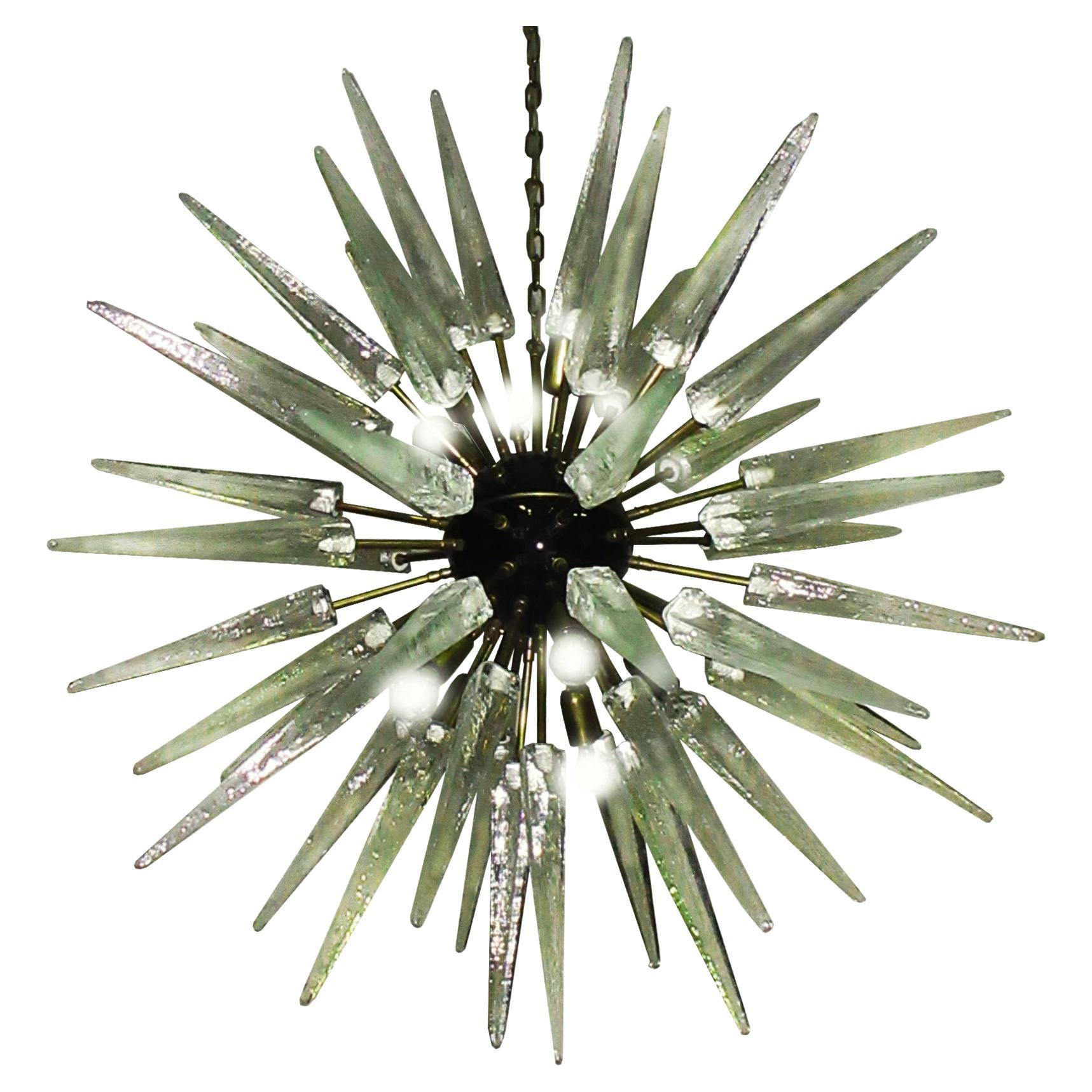 Eccezionali lampadari Sputnik in vetro, 51 bicchieri, Murano