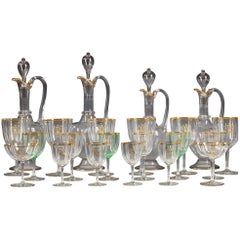 Antique Exceptional Glasses Set Attributed to Baccarat