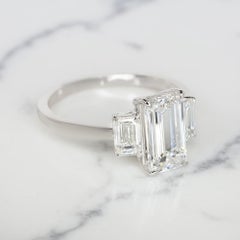 Exceptional Golconda Type 2A GIA Certified Emerald Cut Diamond Platinum Ring