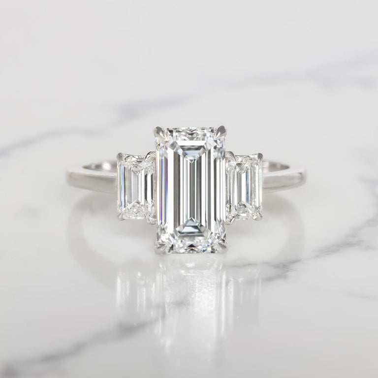 Exceptional Golconda Type 2A GIA Certified Emerald Cut Diamond Platinum