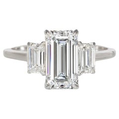 Exceptional Golconda Type 2A GIA Certified Emerald Cut Diamond Platinum Ring
