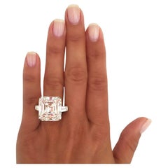 Exceptional Golconda type IIA GIA Certified 28 Carat Emerald Cut Diamond Ring