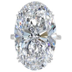 Exceptional Golconda Type2A Flawless GIA Certified 18.88 Carat Oval Diamond Ring