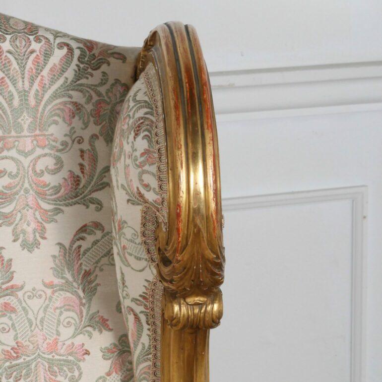 Exceptional Gold Gilded Louis XV Stylized Guilded Armchairs For Sale 3