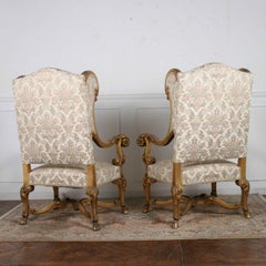 Exceptional Gold Gilded Louis XV Stylized Guilded Armchairs
