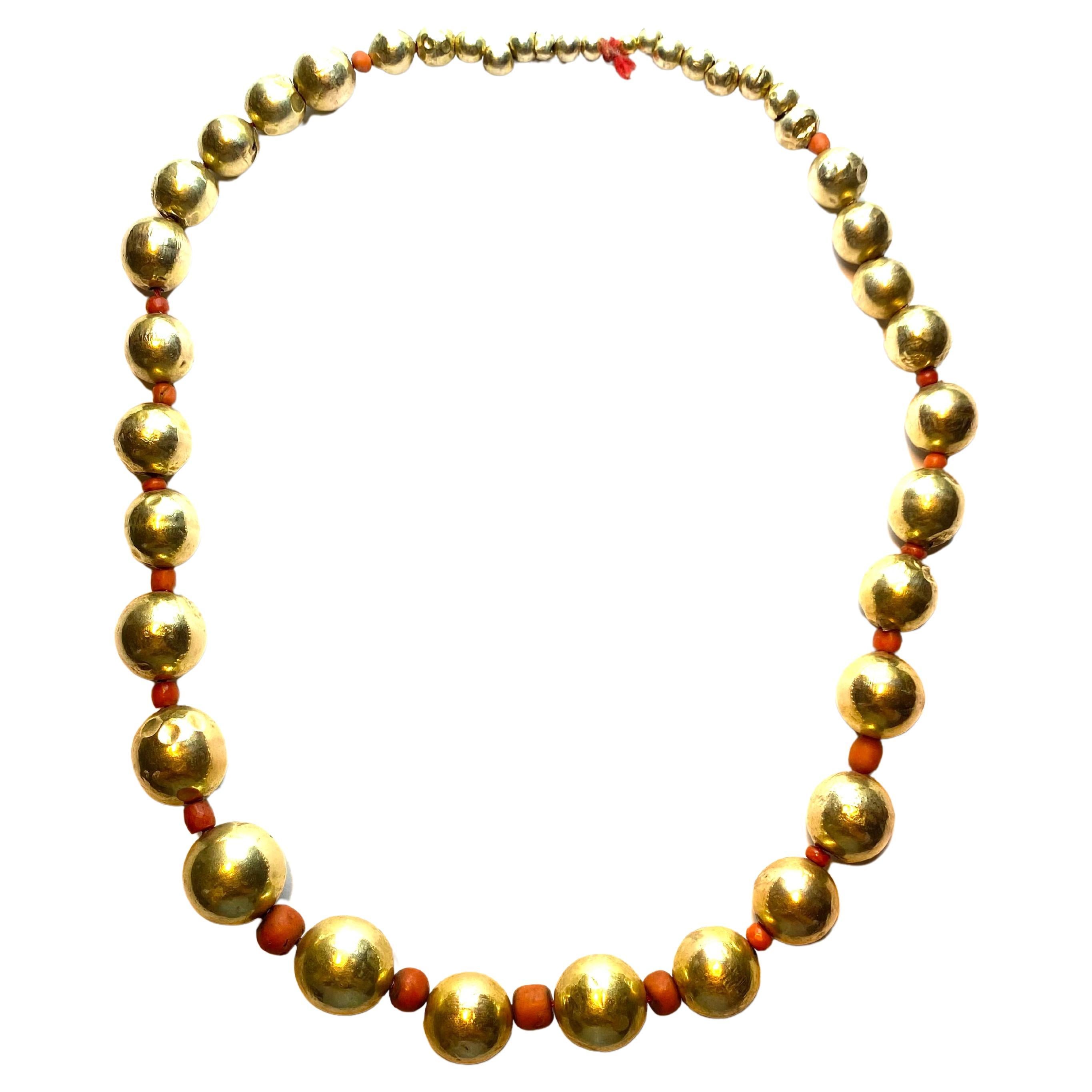 Exceptional Gold Spheres Necklace from the XVIIIth Century In Good Condition For Sale In Sežana, SI