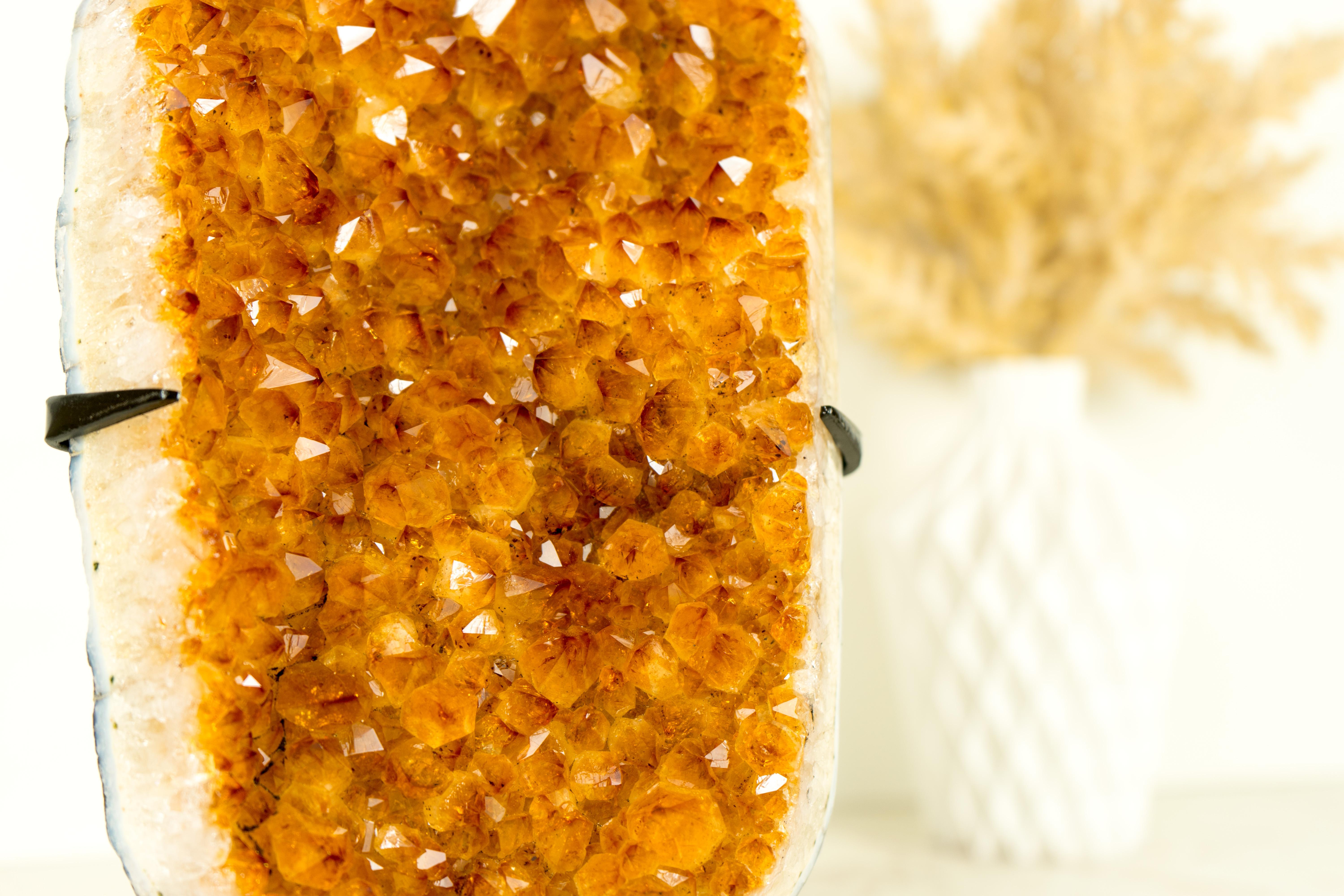 Exceptional Golden Yellow Citrine Cluster with Sparkling Druzy, Crystal Decor For Sale 6