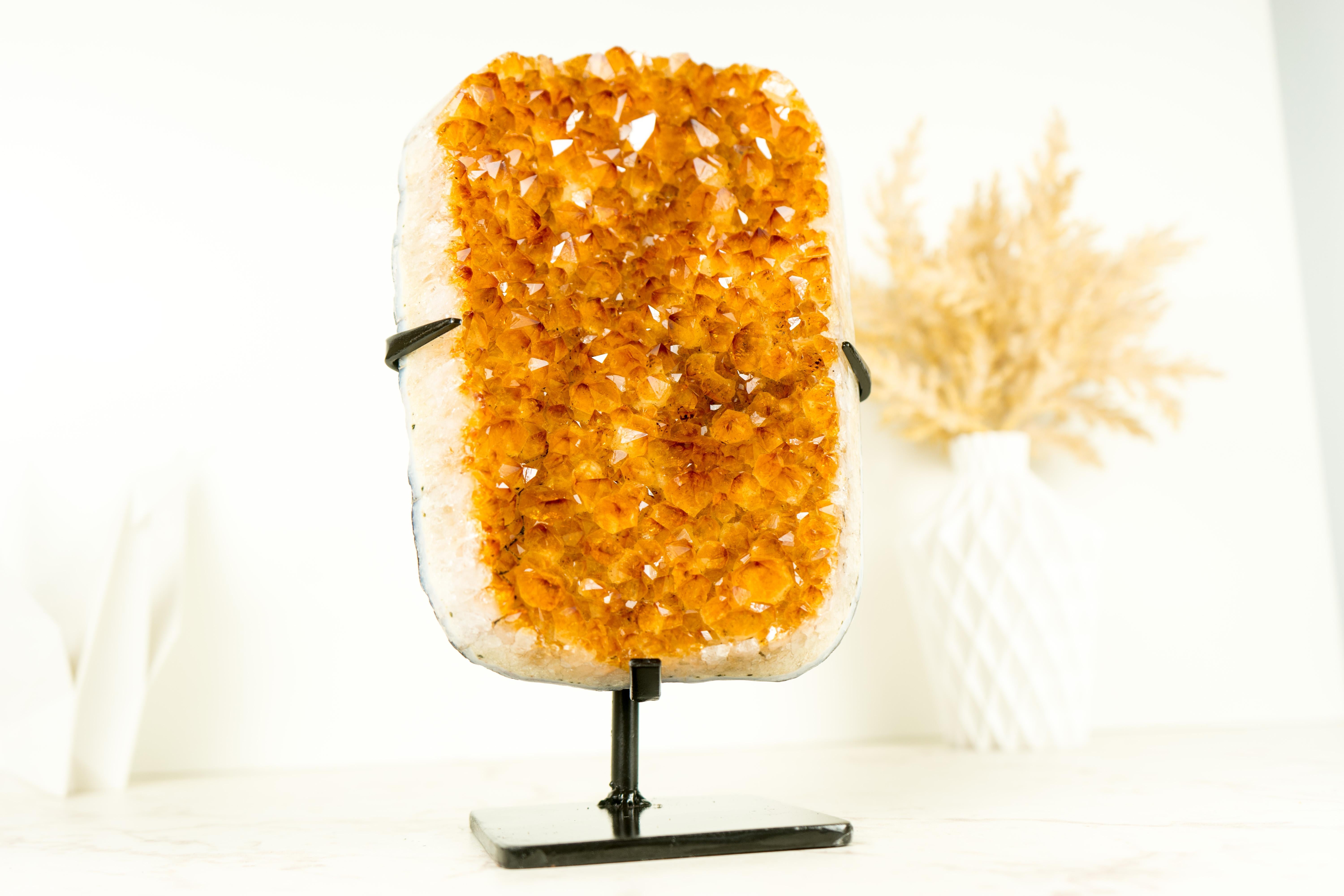 With its beautiful formations, radiant Golden Yellow Citrine color, and wonderful aesthetics, this Citrine Specimen is the perfect addition to your crystal collection or a beautiful accent for your console, table, or shelf decor.

The Golden Citrine