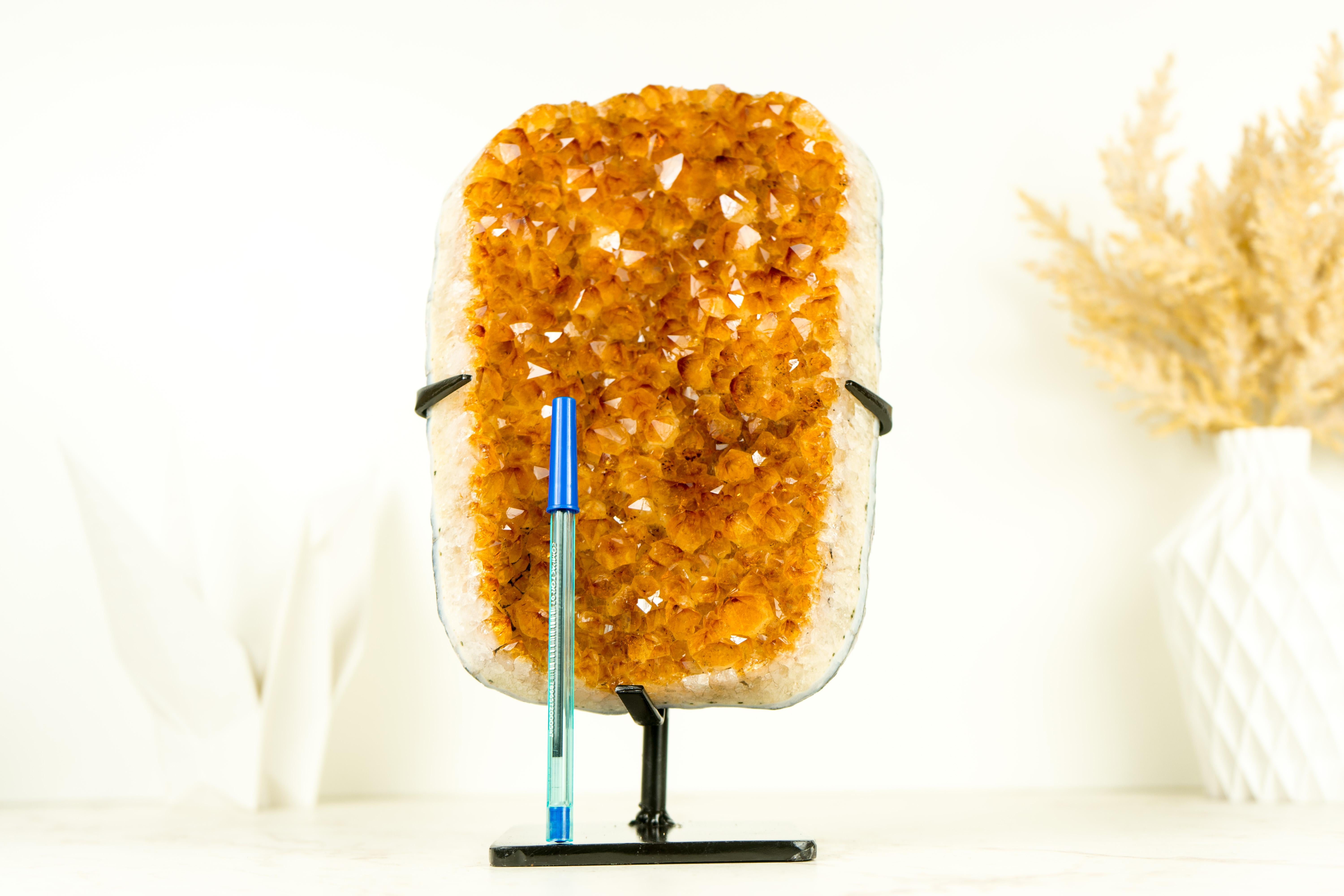 Exceptional Golden Yellow Citrine Cluster with Sparkling Druzy, Crystal Decor In New Condition For Sale In Ametista Do Sul, BR