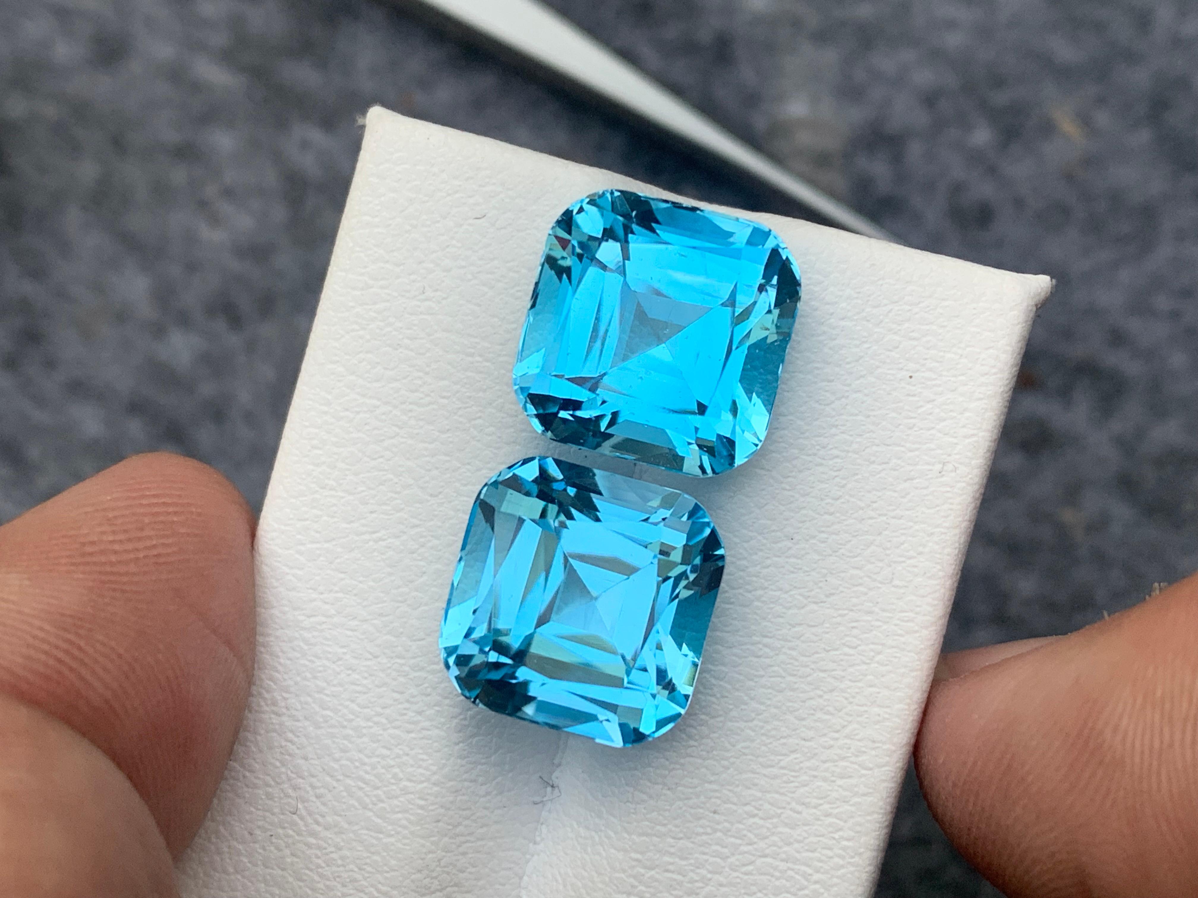 Exceptional Gorgeous Loose Sky Blue Topaz Pairs 25.40 Carat For Earrings Jewelry For Sale 4