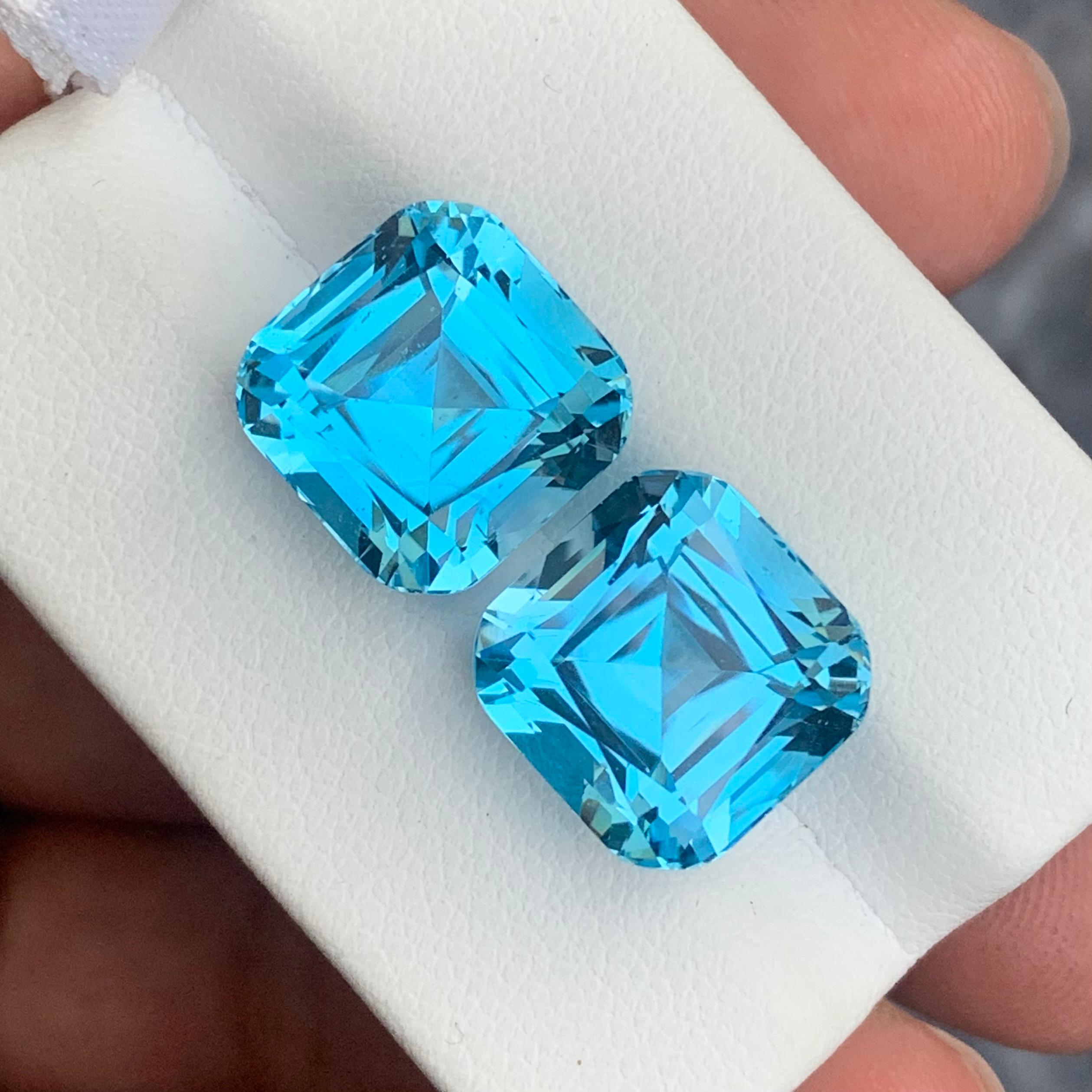 Women's or Men's Exceptional Gorgeous Loose Sky Blue Topaz Pairs 25.40 Carat For Earrings Jewelry For Sale