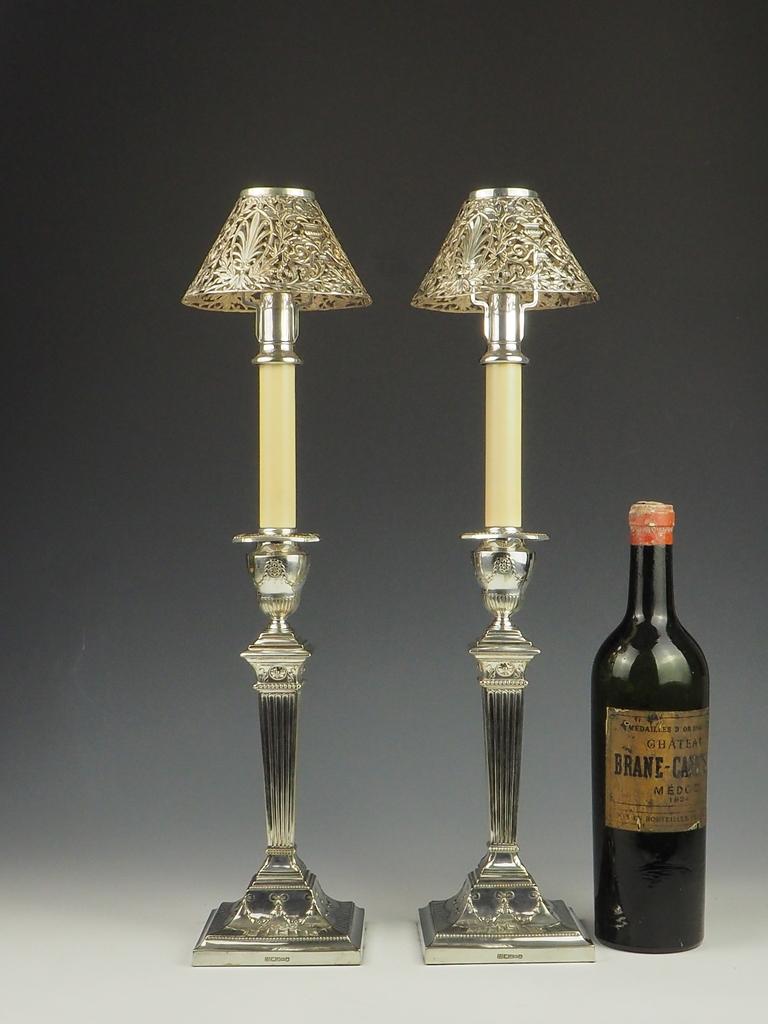Americano Eccezionale lampada a candela in argento di Gorham e Henry Webster in vendita