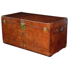 Exceptional Goyard Leather Steamer Trunk, circa 1910