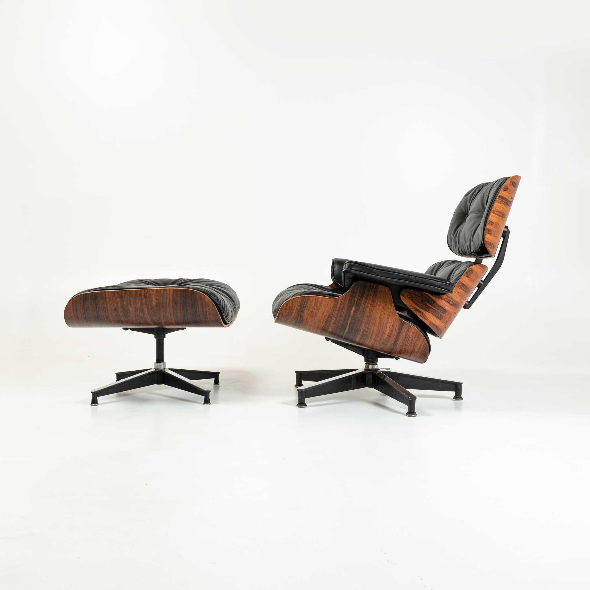 Mid-Century Modern Exceptional Grain Restored First Gen 1956 Eames Lounge Chair & Ottoman