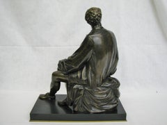 Exceptional Grand Tour Bronze Figure of a Seated Renaissance Sculptor
