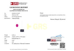 EXCEPTIONAL GRS 6 Carat Burmese No Heat Ruby Solitaire Diamond Ring