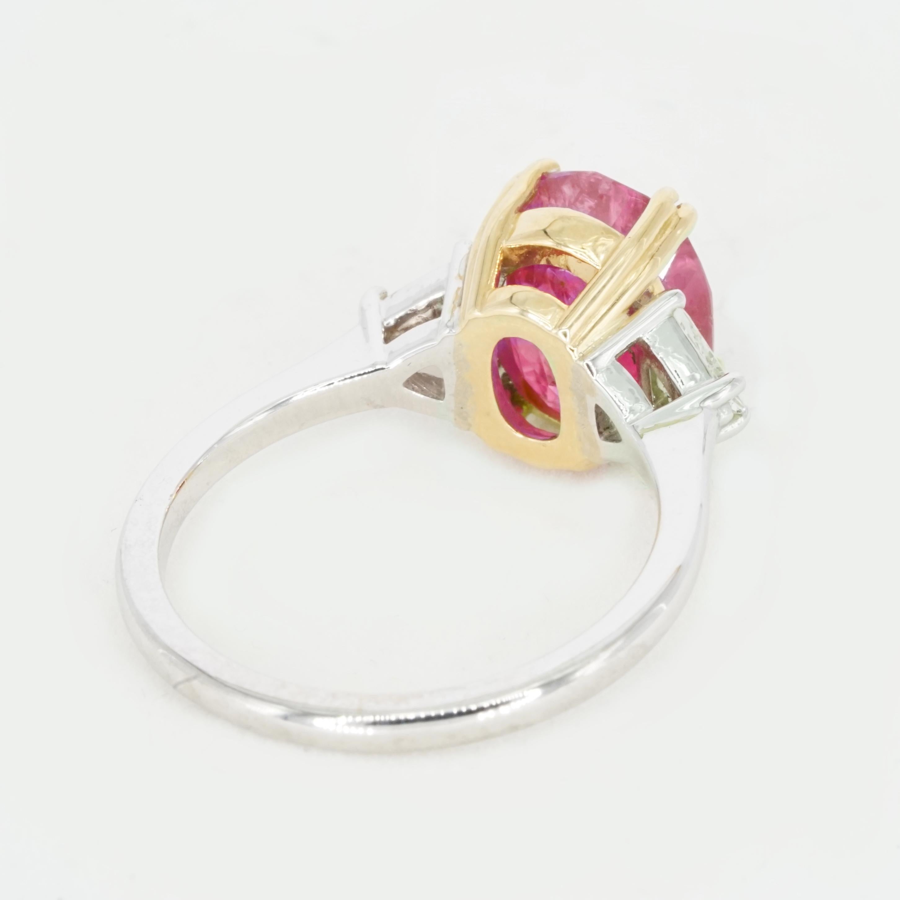 Women's or Men's EXCEPTIONAL GRS 6 Carat Burmese No Heat Ruby Solitaire Diamond Ring For Sale