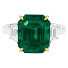 Außergewöhnlicher GRS-zertifizierter 4,69 Karat Muzo kolumbianischer VIVID GREEN Smaragdring mit Smaragd