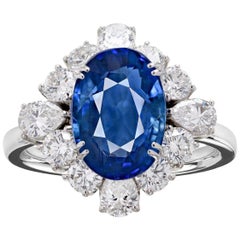 Exceptional GRS Certified 3 Carat Sri-Lanka Blue Sapphire Cocktail Ring