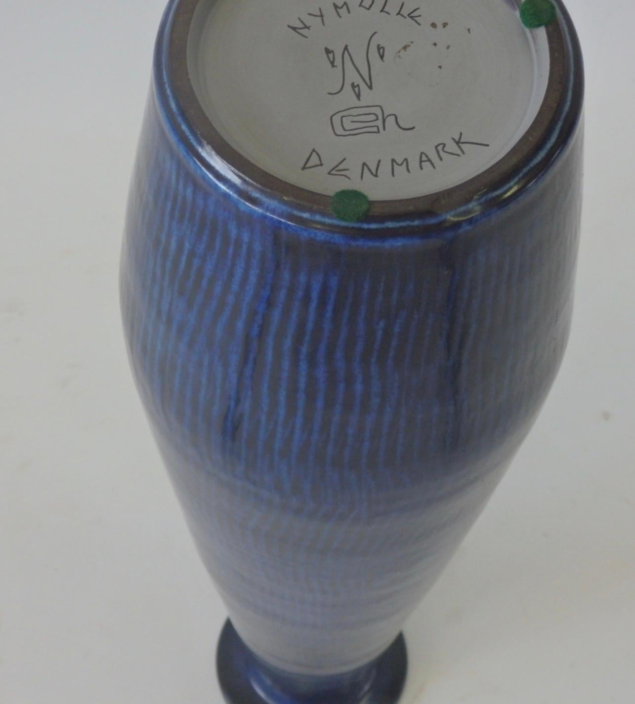Grand vase bleu exceptionnel de Gunnar Nylund pour Nymolle, Danemark en vente 1