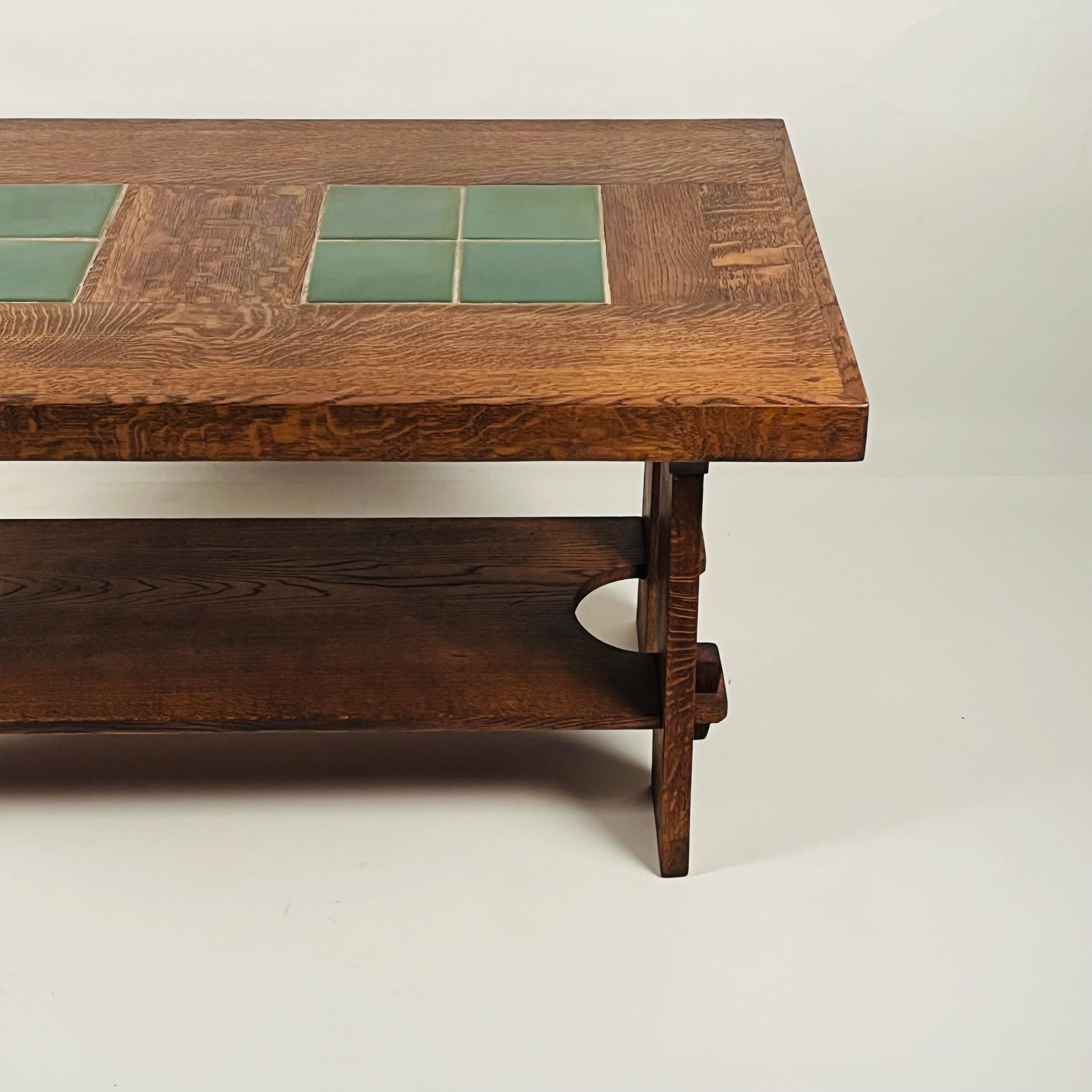 stickley tile top coffee table