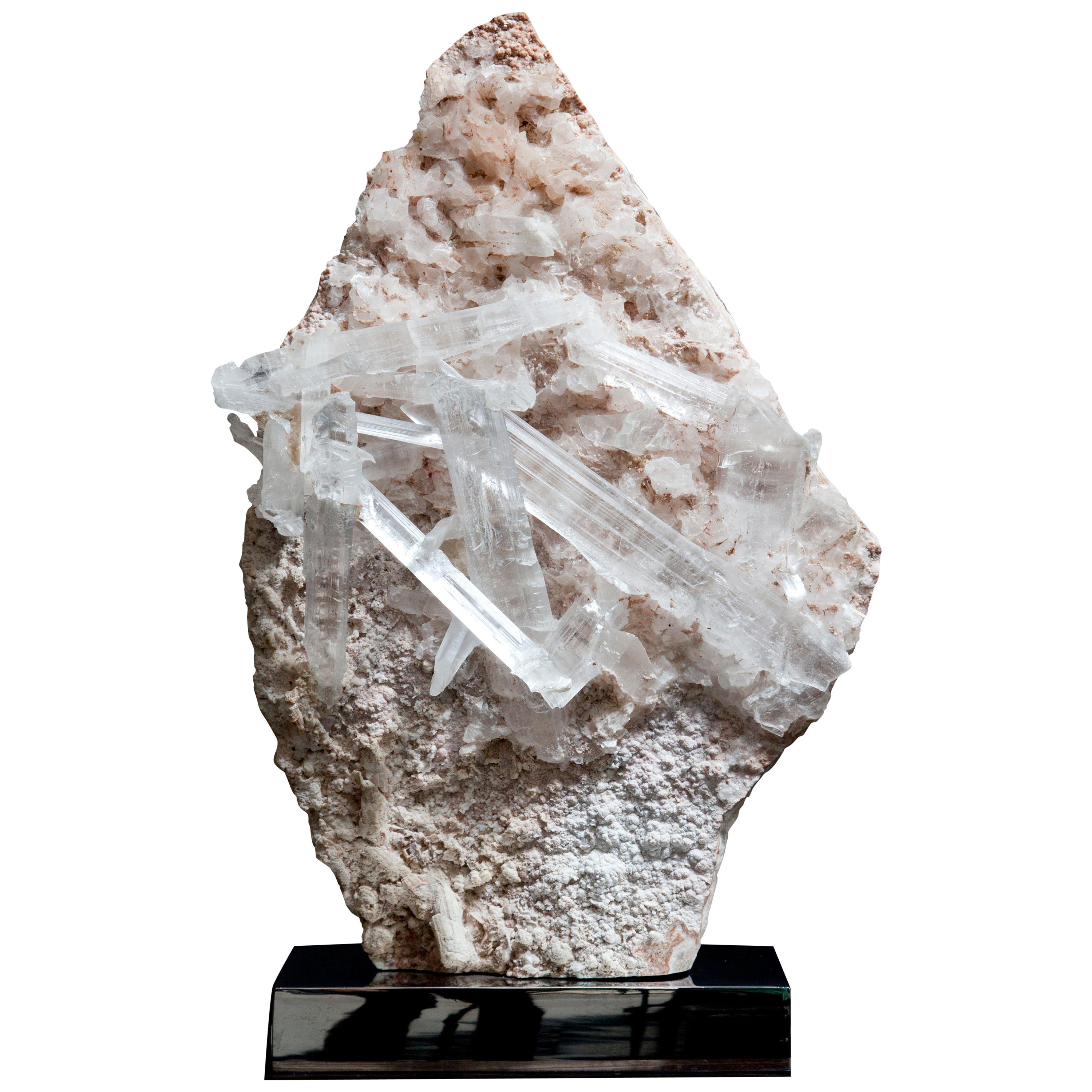 Exceptional Gypsum ‘Blade’ Mineral Cluster from China For Sale