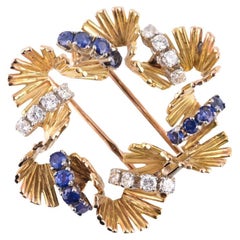 Exceptional H Stern 18K Diamond & Sapphire Brooch