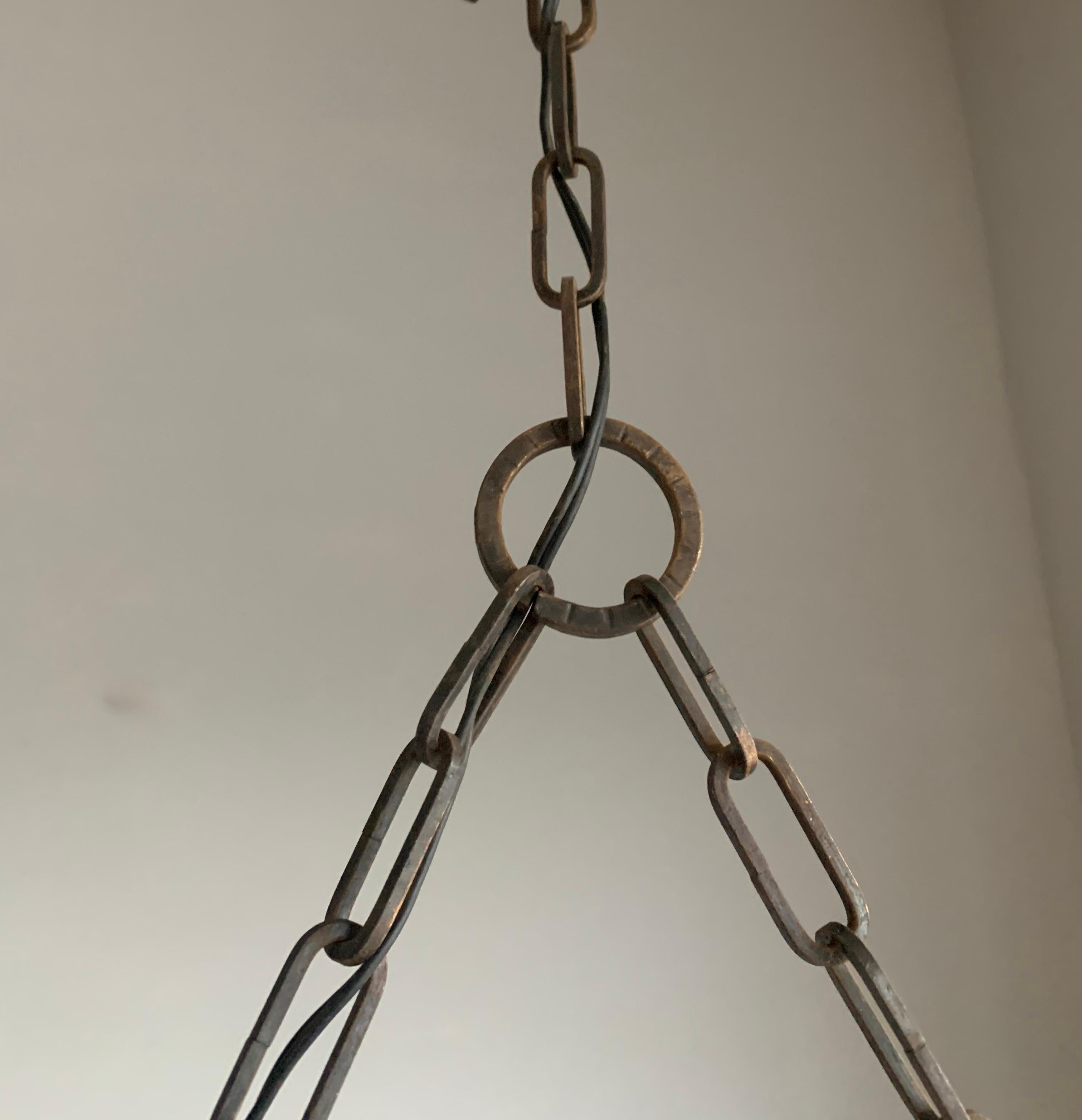 Exceptionnelle lampe à suspension italienne peinte à la main avec motifs mythologiques vers 1900 en vente 7